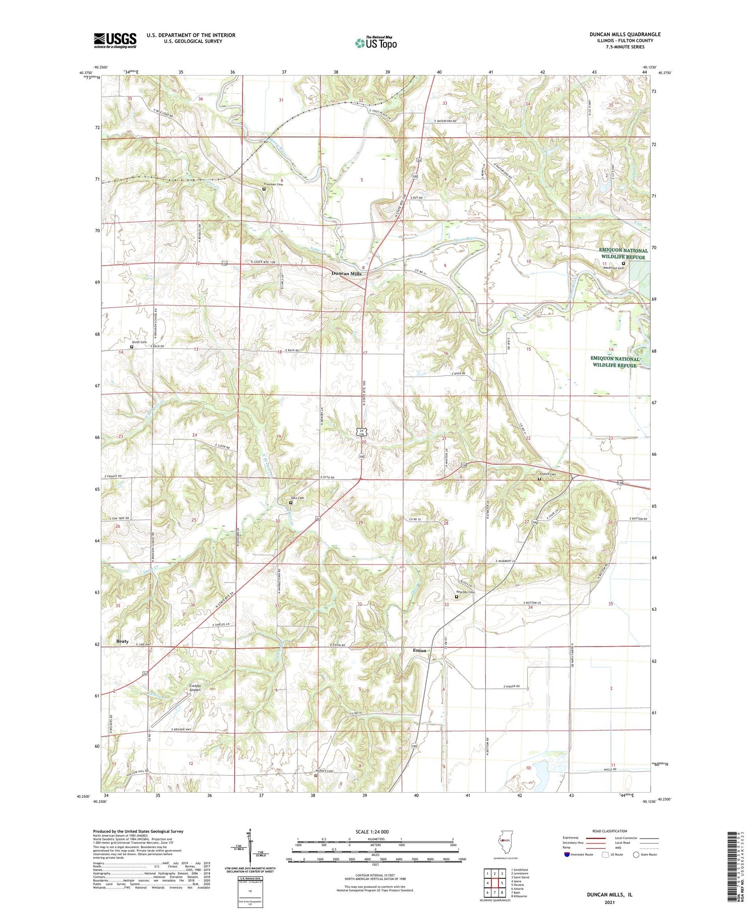Duncan Mills Illinois US Topo Map Image