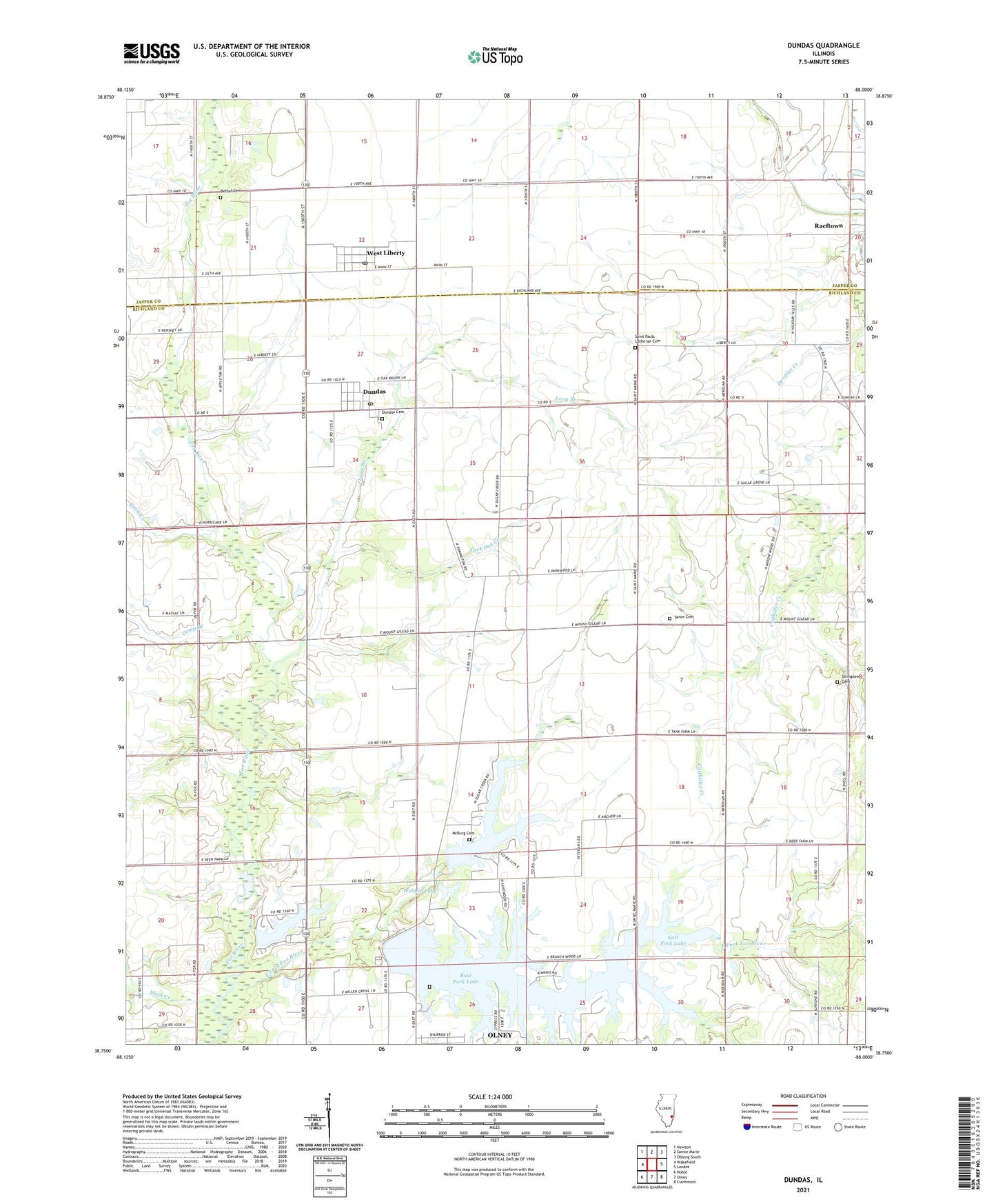 Dundas Illinois US Topo Map Image