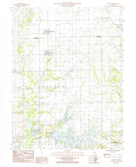 Classic USGS Dundas Illinois 7.5'x7.5' Topo Map Image