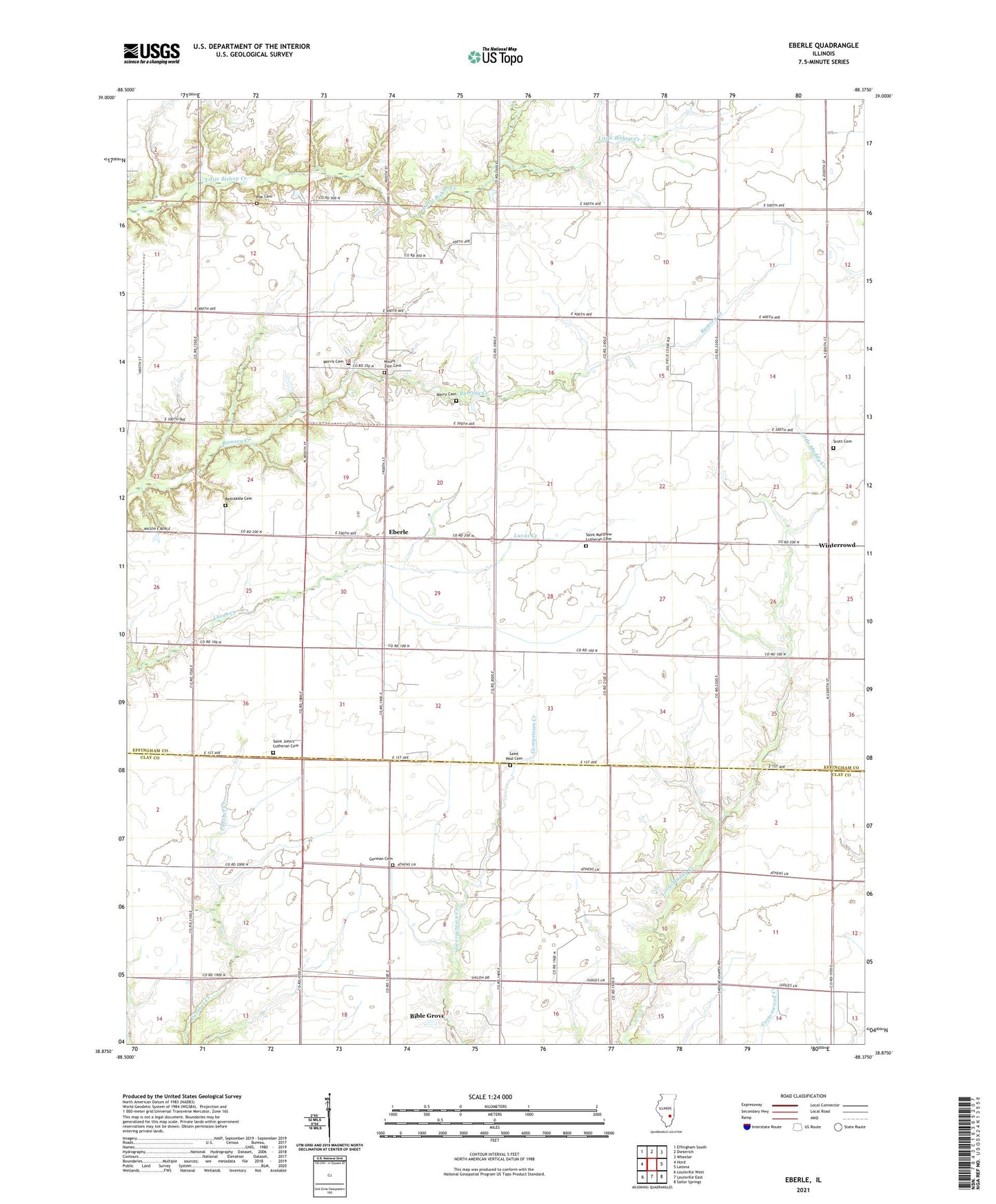 Eberle Illinois US Topo Map Image