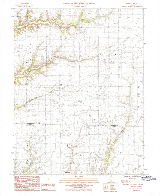 Classic USGS Eberle Illinois 7.5'x7.5' Topo Map Image