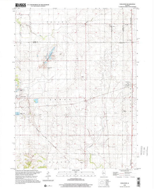 Classic USGS Edelstein Illinois 7.5'x7.5' Topo Map Image