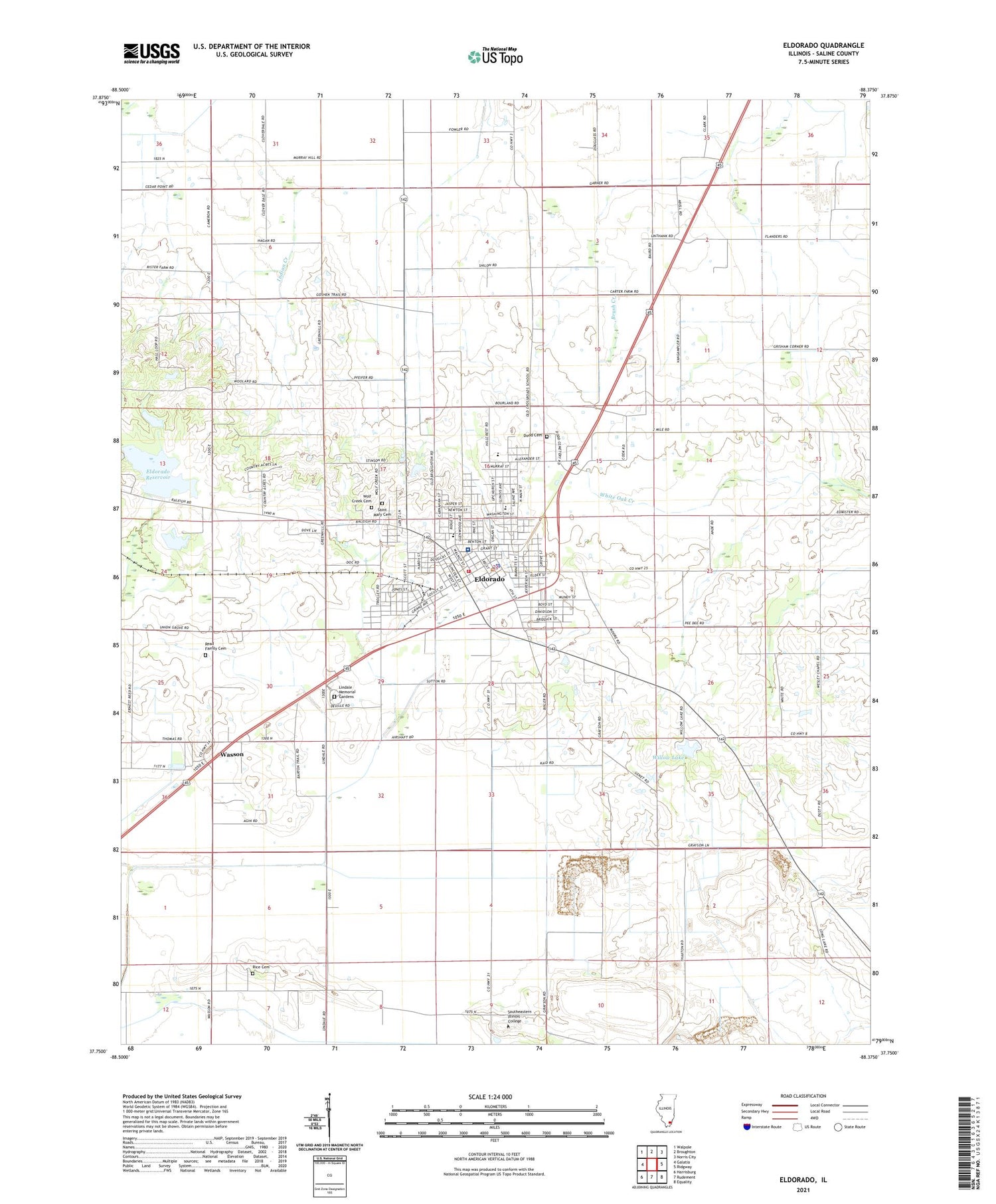 Eldorado Illinois US Topo Map Image