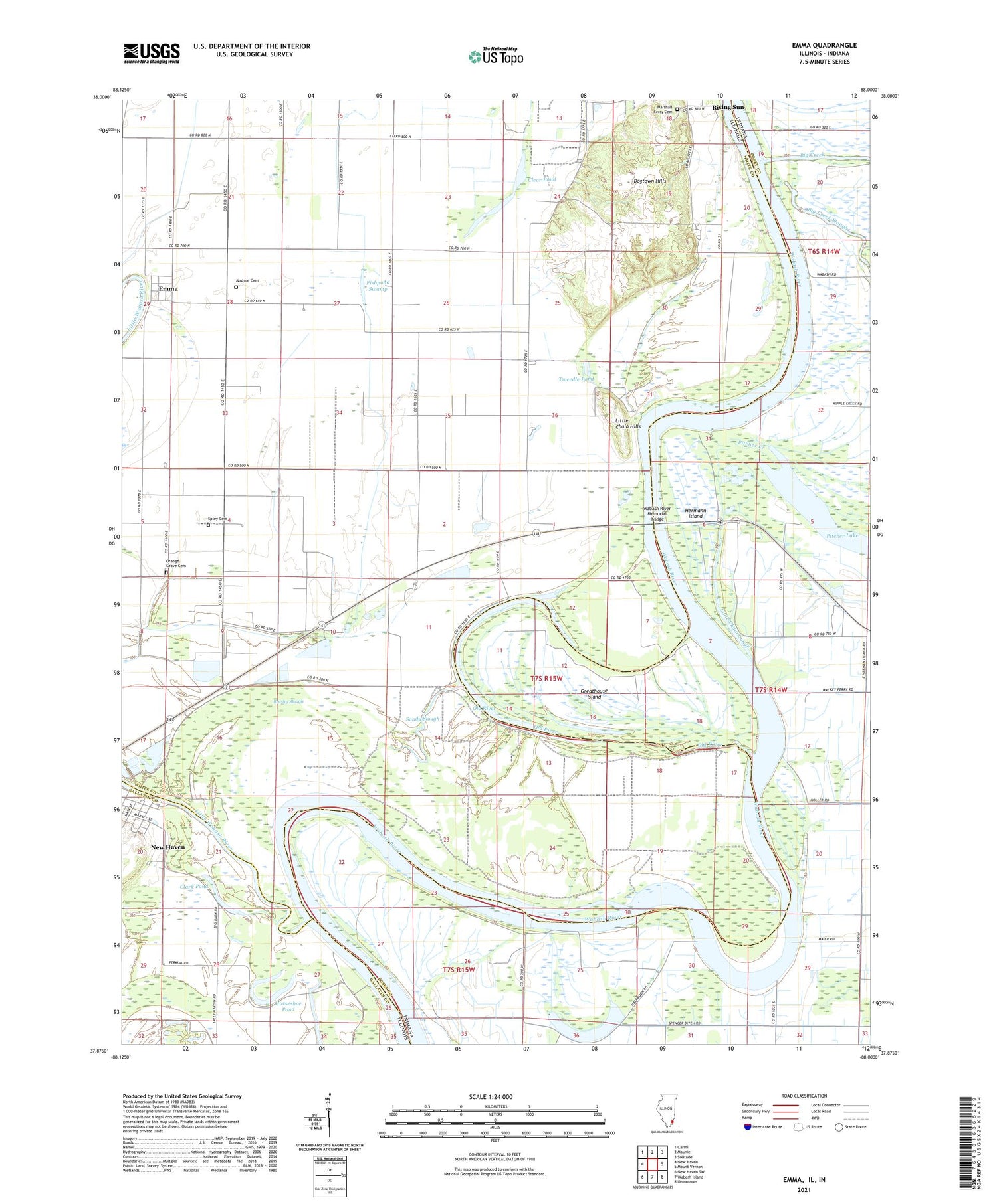 Emma Illinois US Topo Map Image
