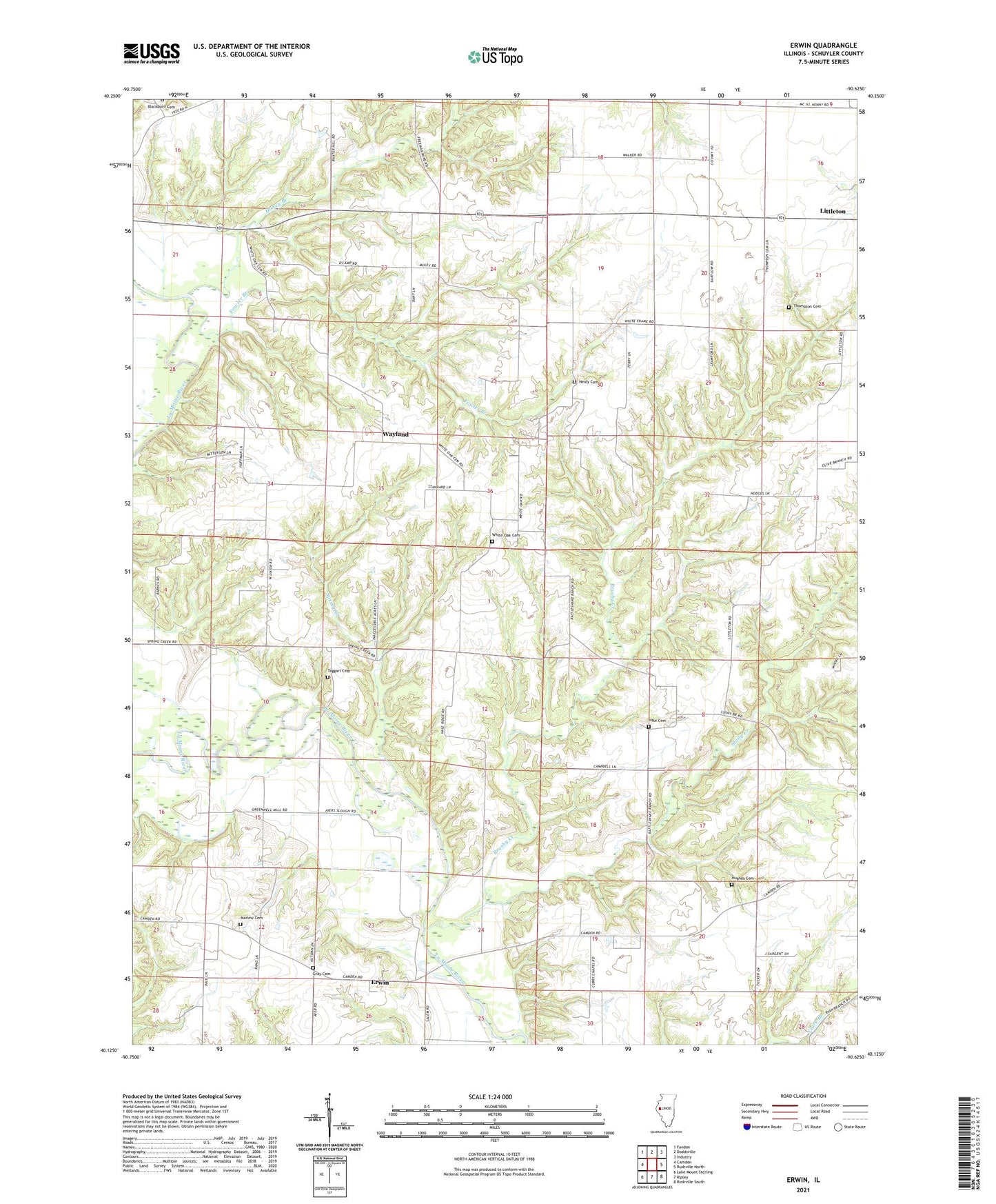 Erwin Illinois US Topo Map Image