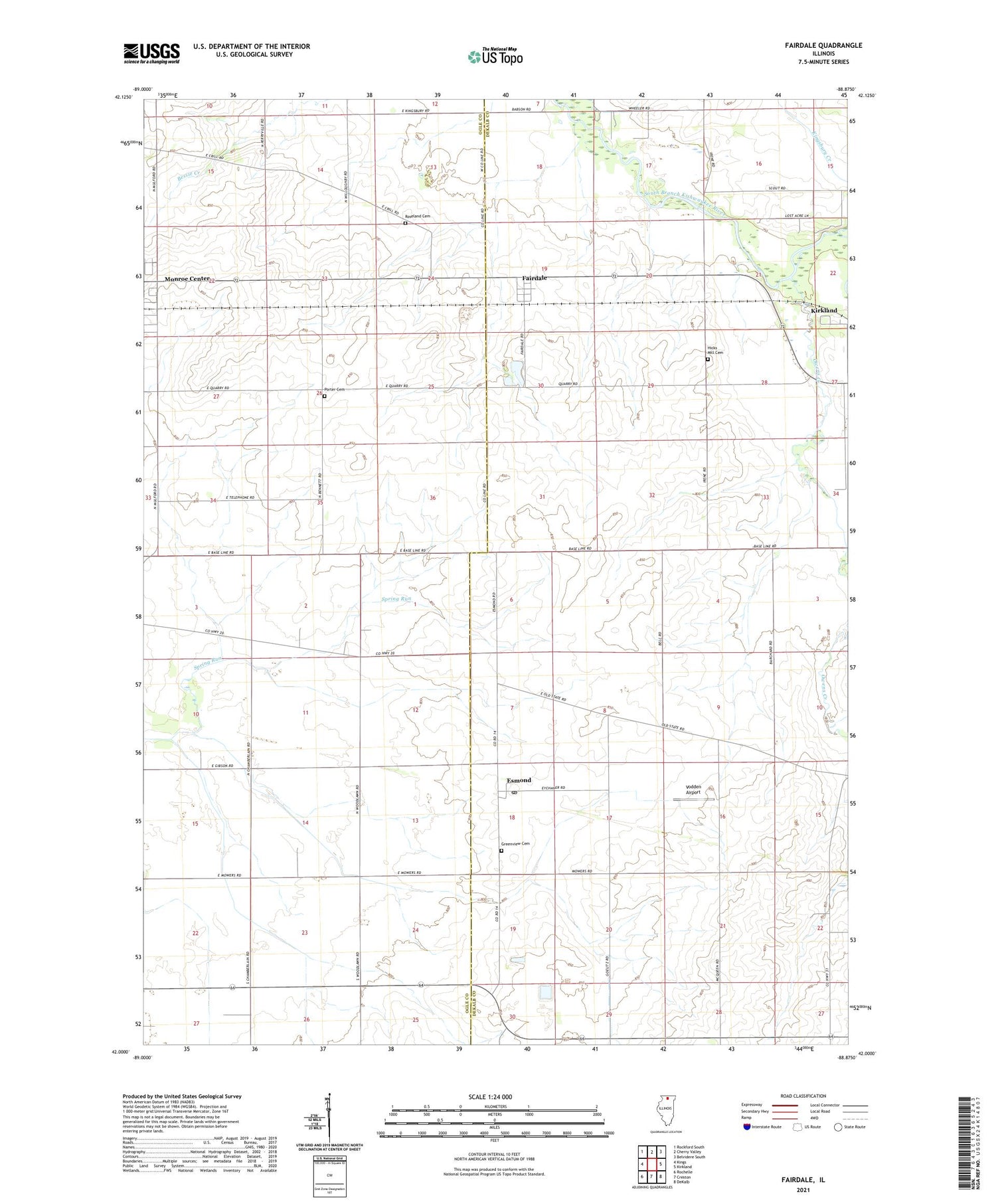 Fairdale Illinois US Topo Map Image