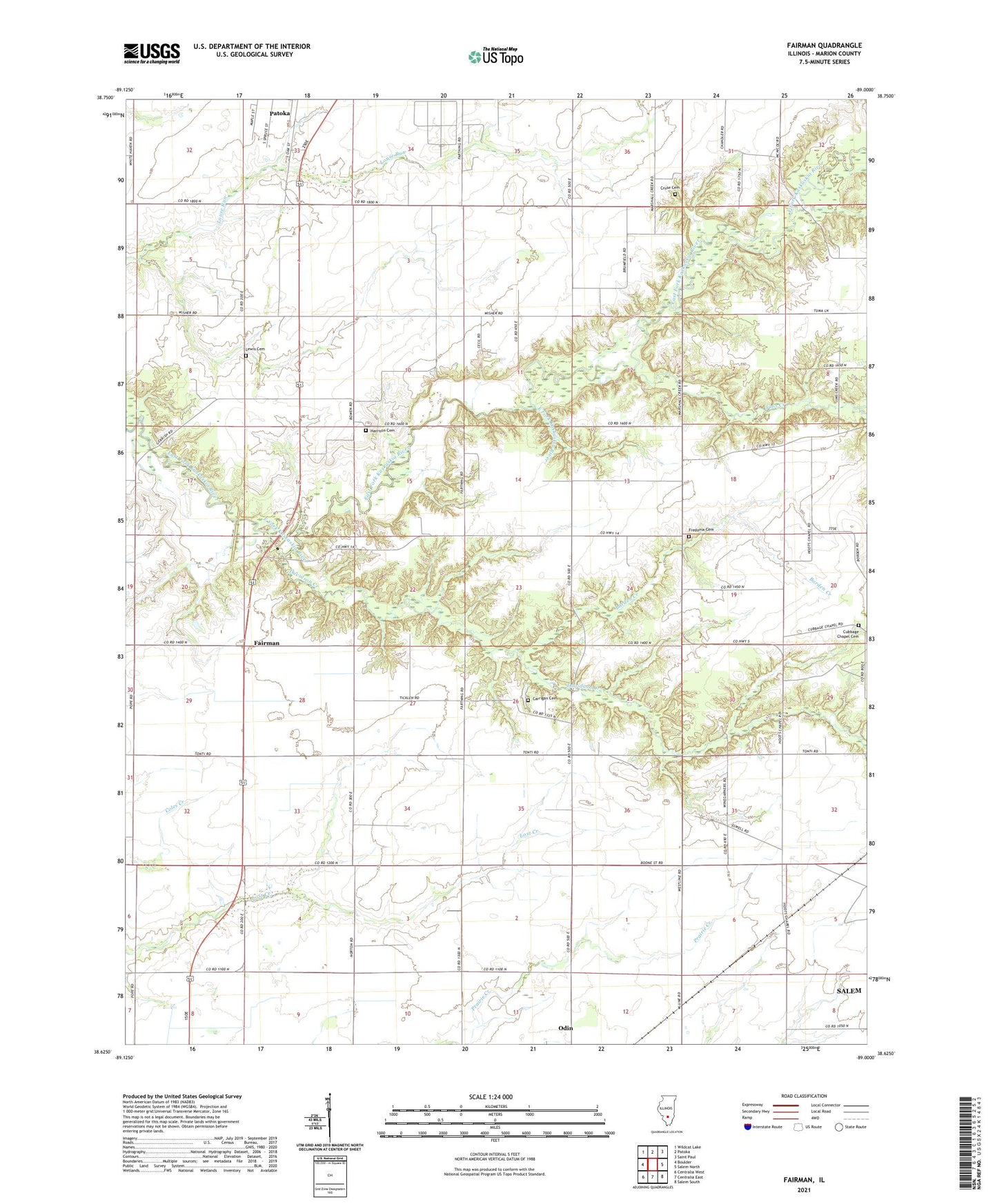 Fairman Illinois US Topo Map Image