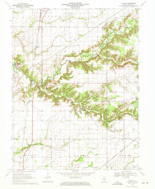 Classic USGS Fairman Illinois 7.5'x7.5' Topo Map Image