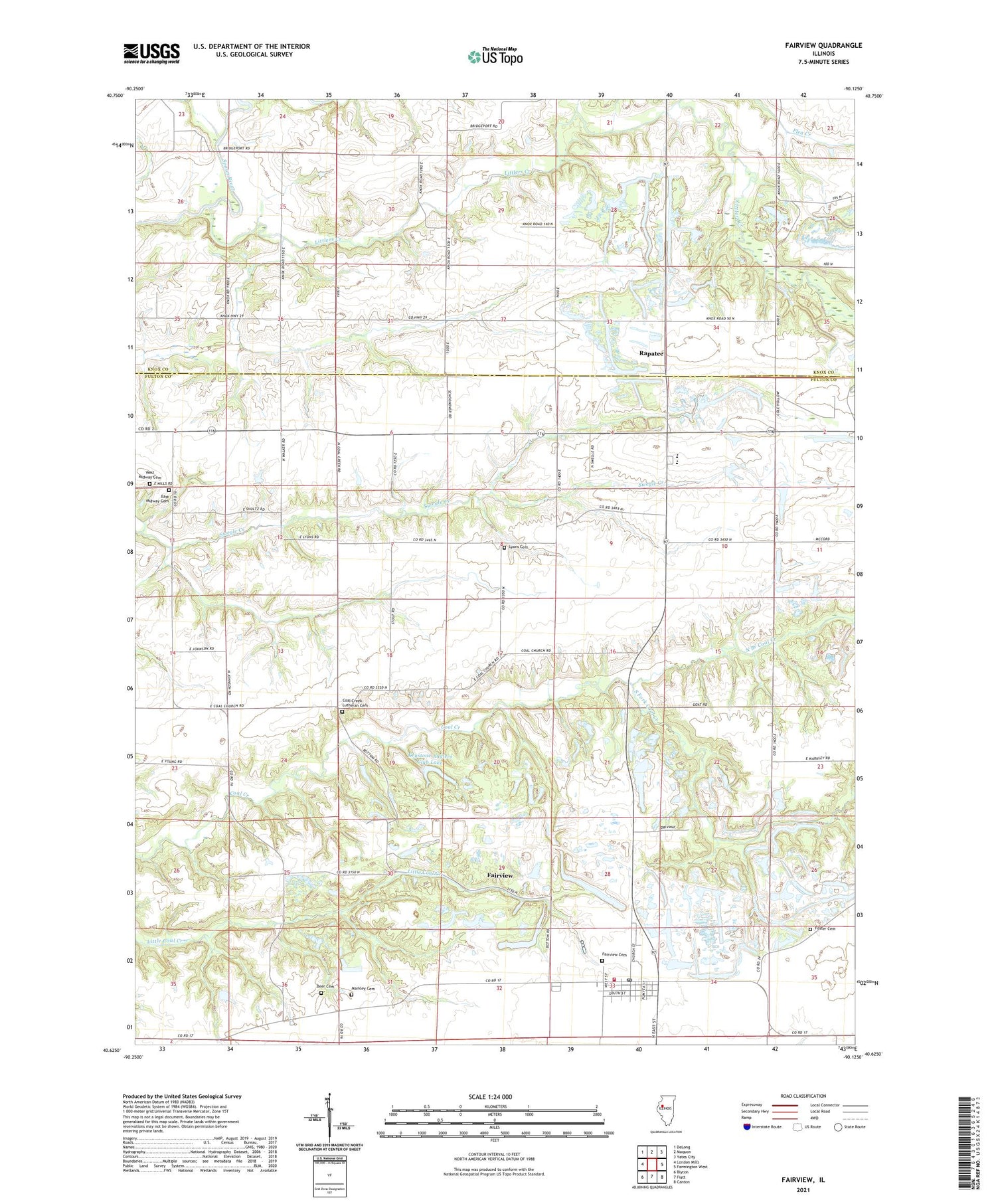 Fairview Illinois US Topo Map Image