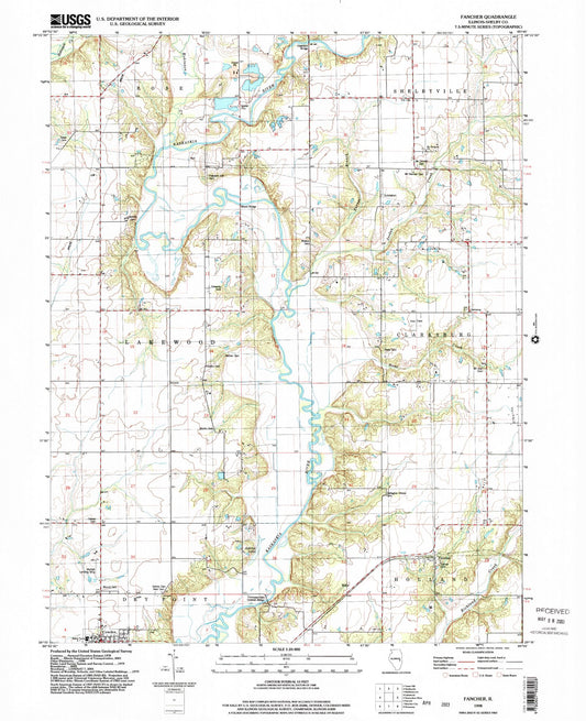 Classic USGS Fancher Illinois 7.5'x7.5' Topo Map Image