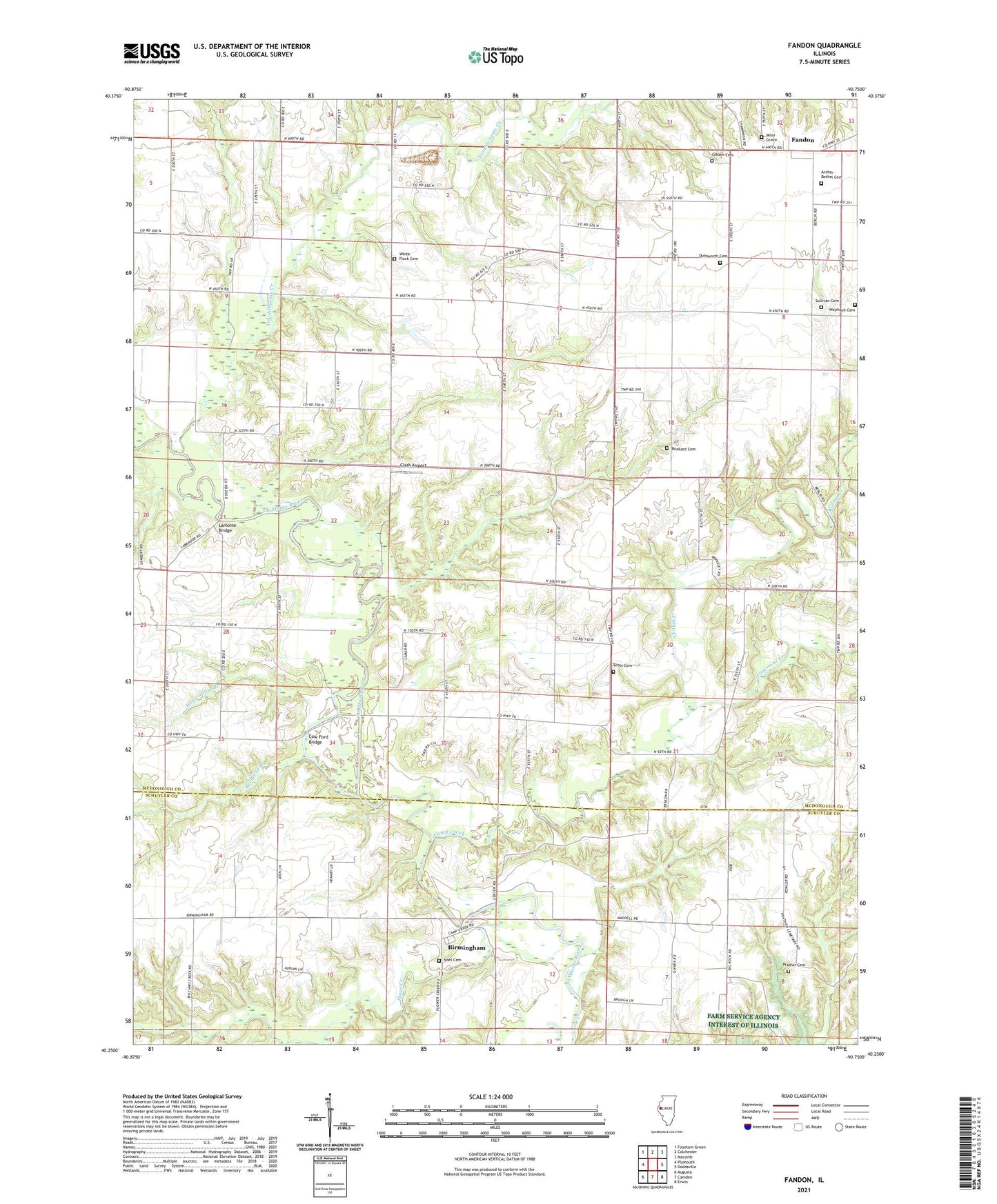 Fandon Illinois US Topo Map Image