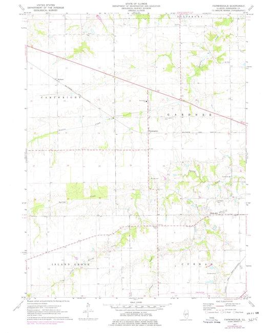 Classic USGS Farmingdale Illinois 7.5'x7.5' Topo Map Image