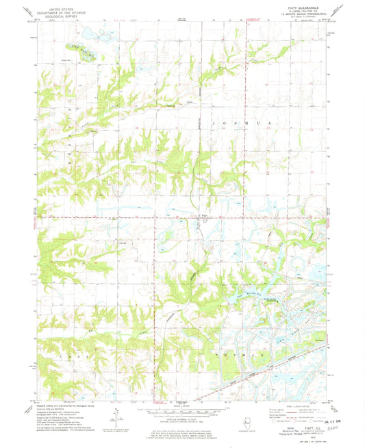 Classic USGS Fiatt Illinois 7.5'x7.5' Topo Map Image