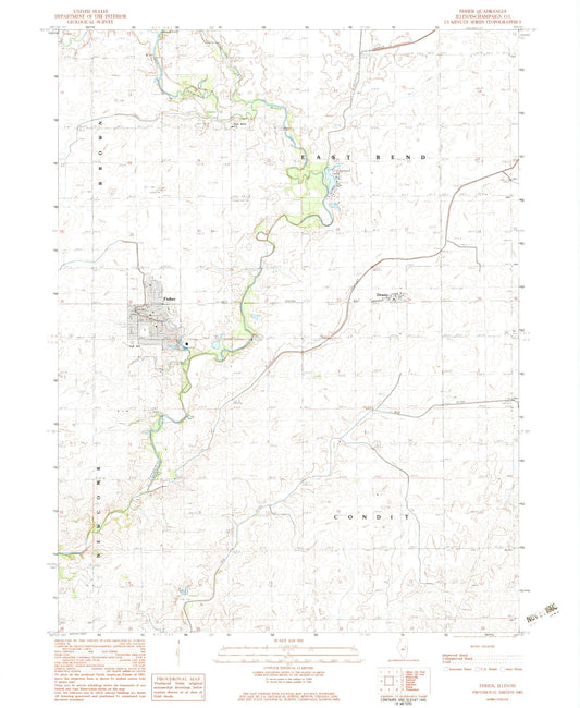 Classic USGS Fisher Illinois 7.5'x7.5' Topo Map Image