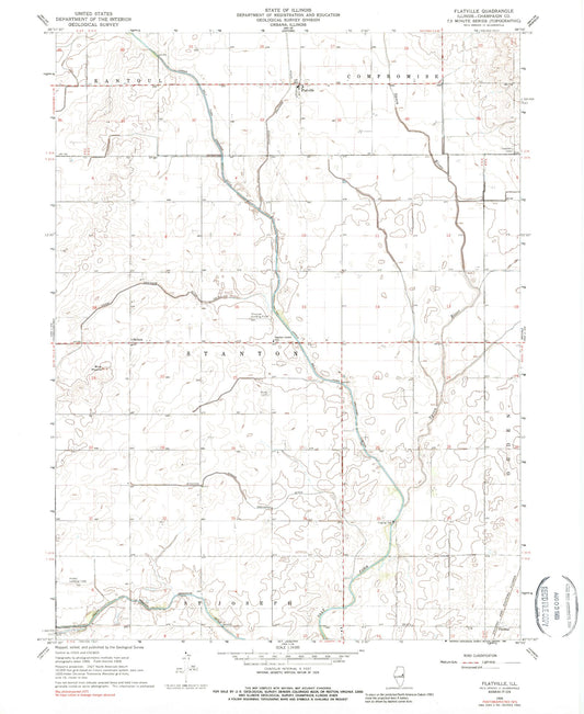 Classic USGS Flatville Illinois 7.5'x7.5' Topo Map Image