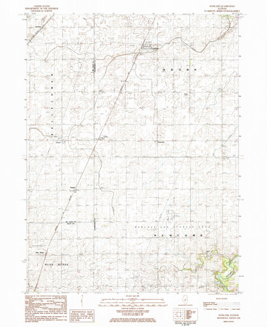 Classic USGS Foosland Illinois 7.5'x7.5' Topo Map Image