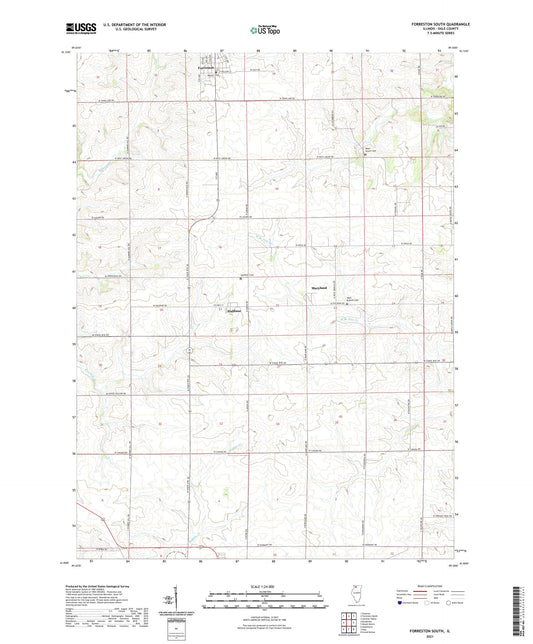 Forreston South Illinois US Topo Map Image
