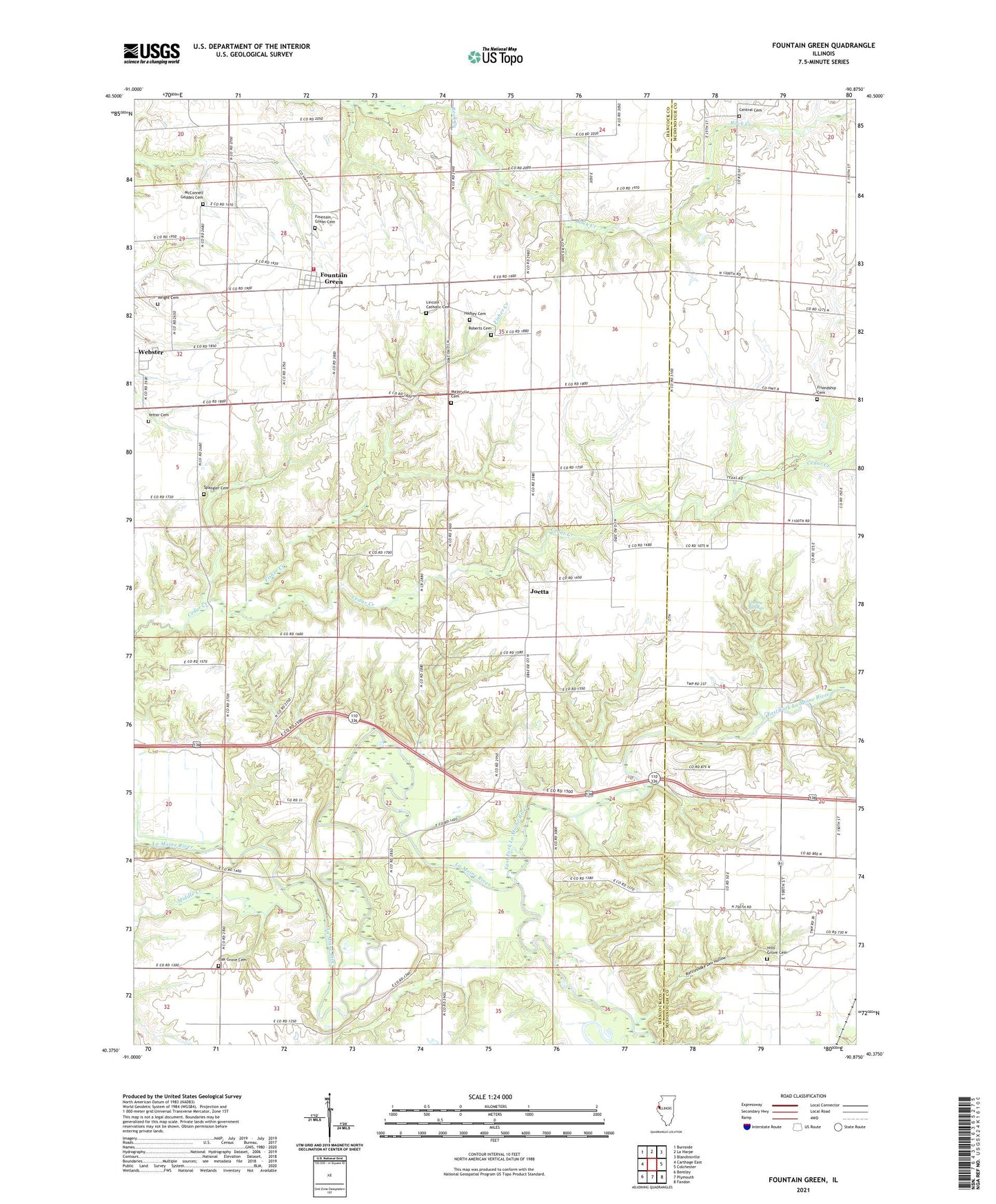 Fountain Green Illinois US Topo Map Image