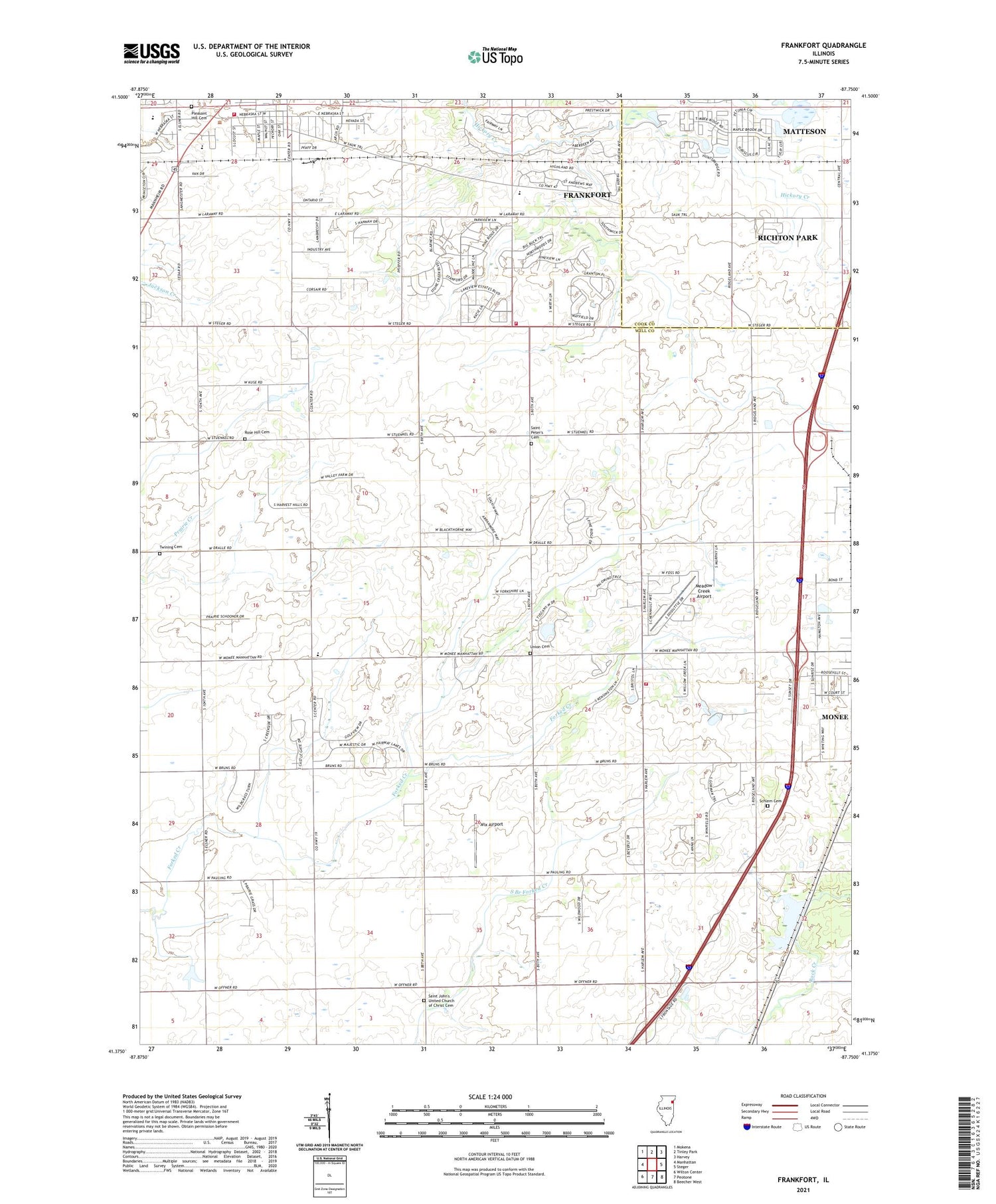 Frankfort Illinois US Topo Map Image