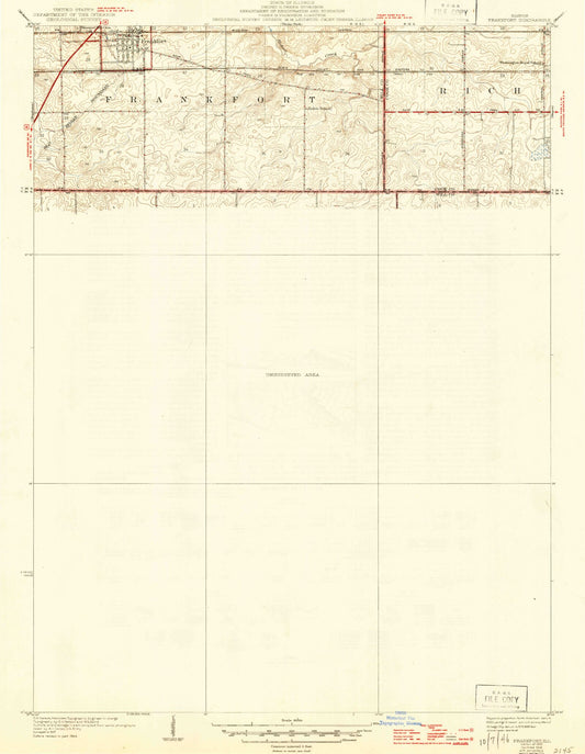 Classic USGS Frankfort Illinois 7.5'x7.5' Topo Map Image