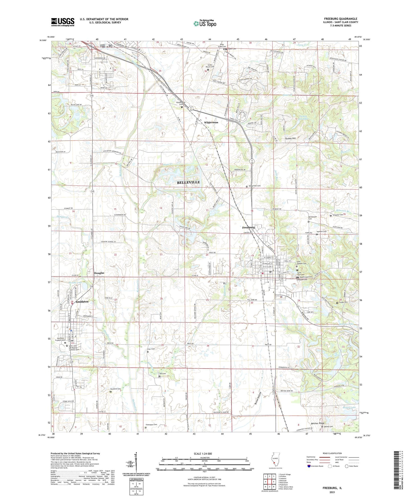Freeburg Illinois US Topo Map Image
