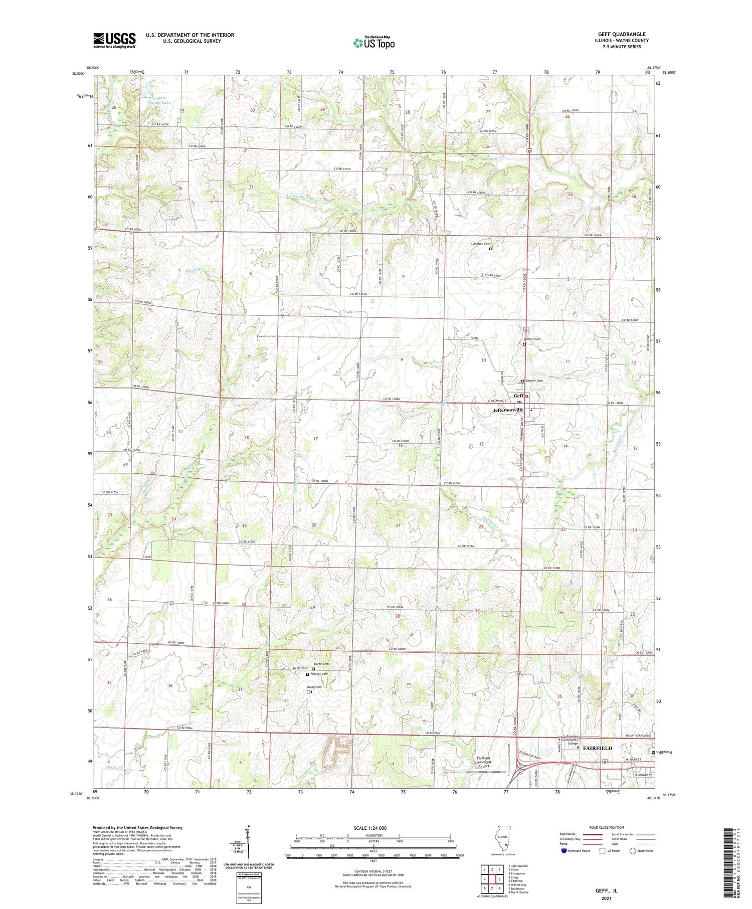Geff Illinois US Topo Map Image