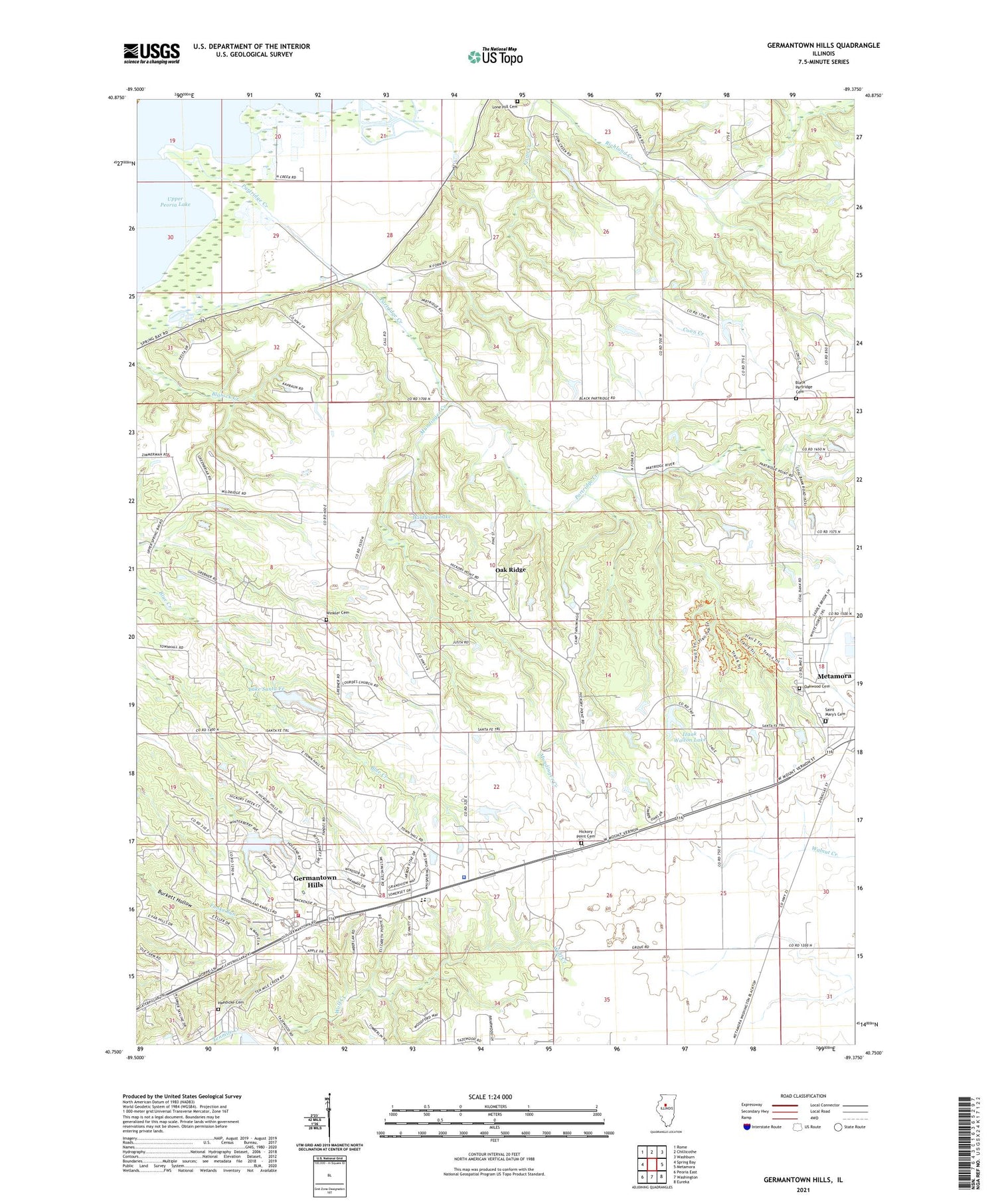 Germantown Hills Illinois US Topo Map Image