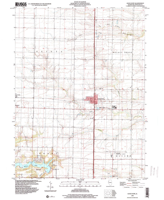 Classic USGS Good Hope Illinois 7.5'x7.5' Topo Map Image
