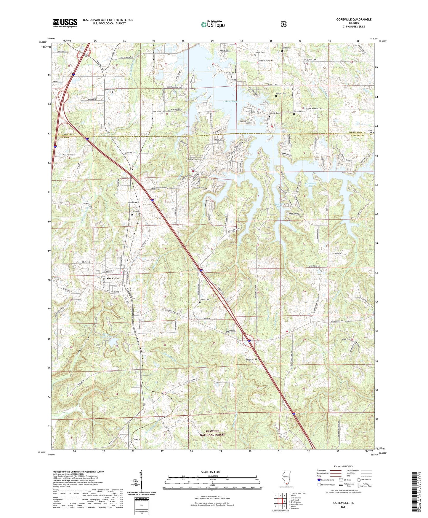 Goreville Illinois US Topo Map Image
