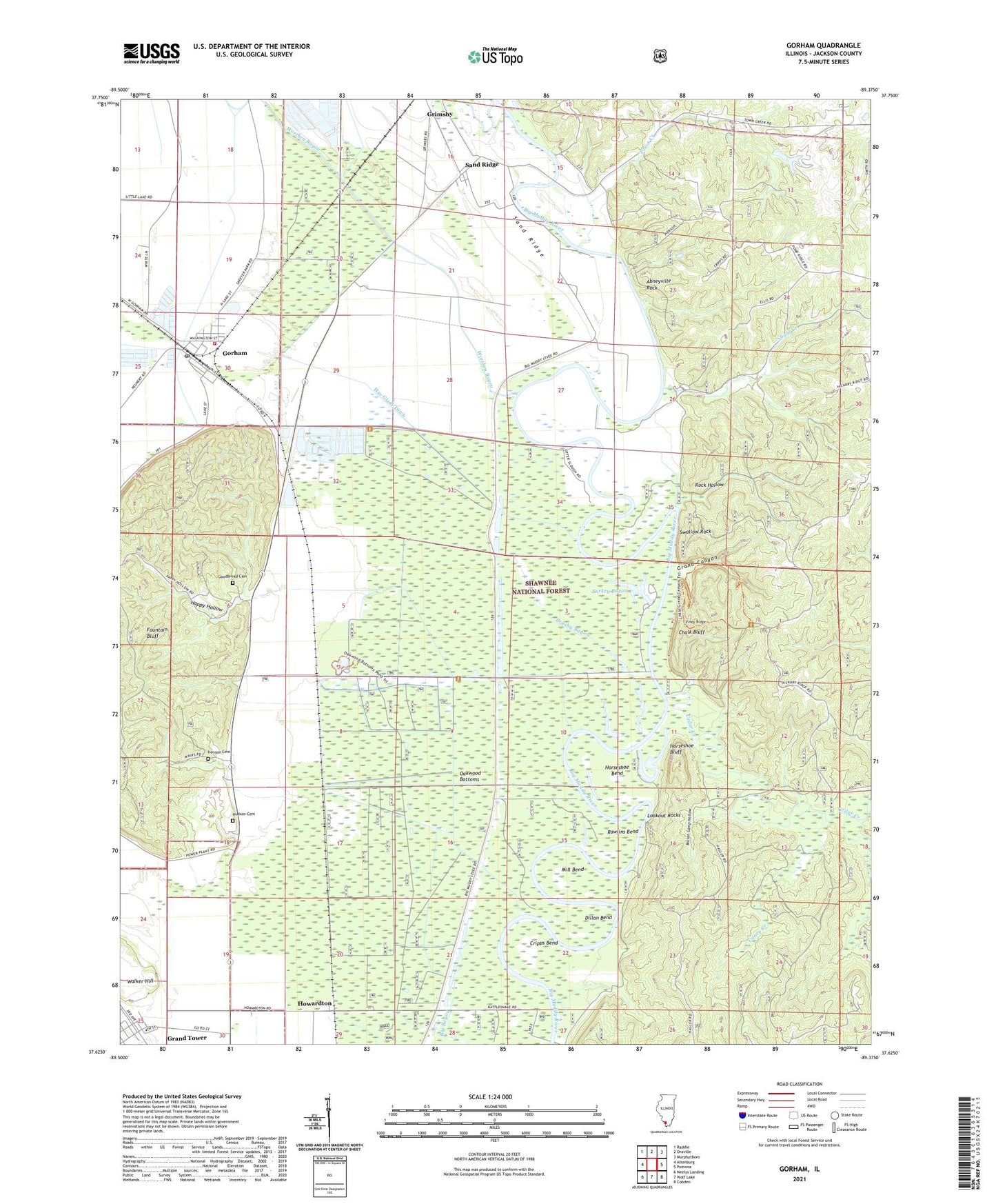 Gorham Illinois US Topo Map Image