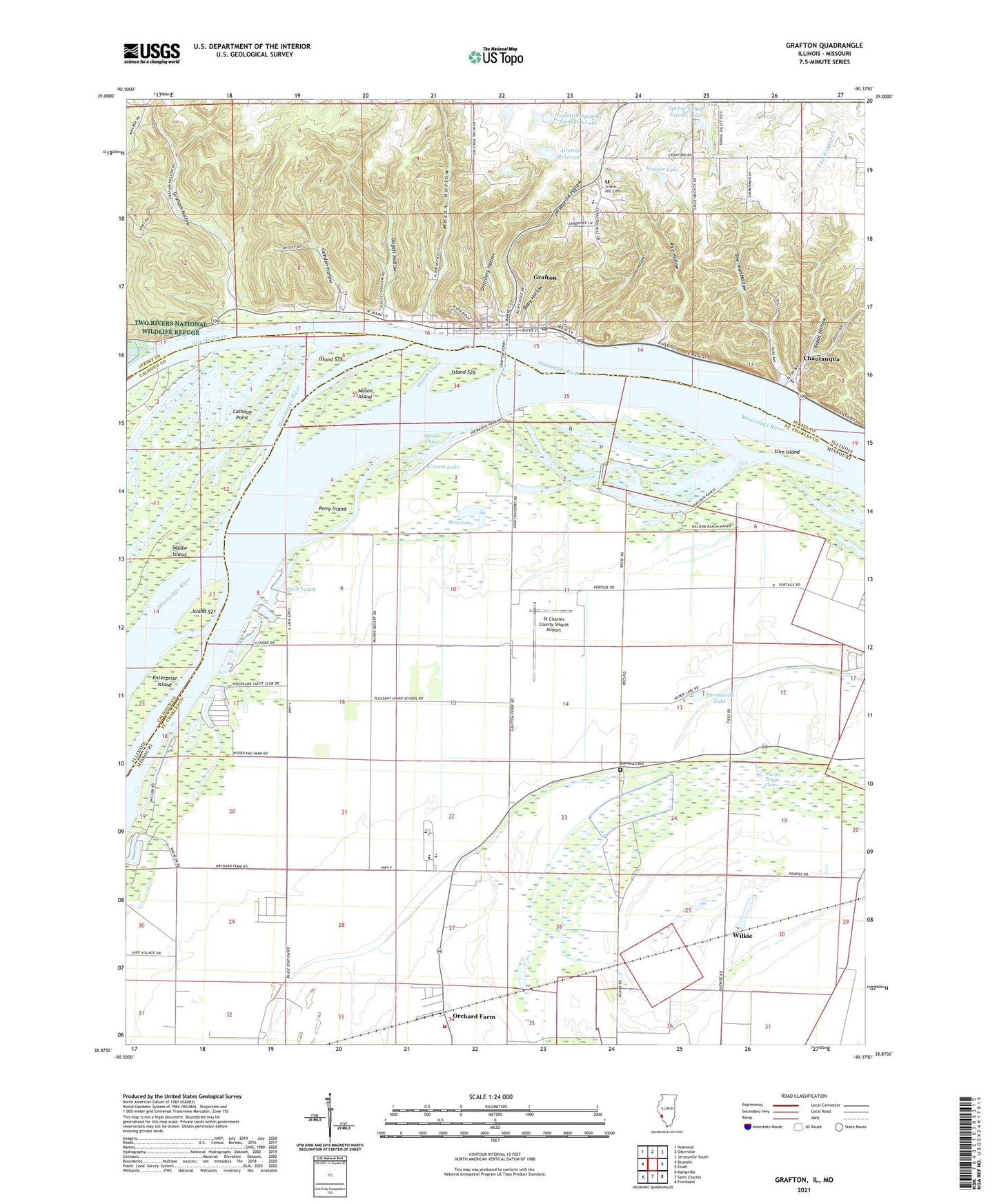 Grafton Illinois US Topo Map Image