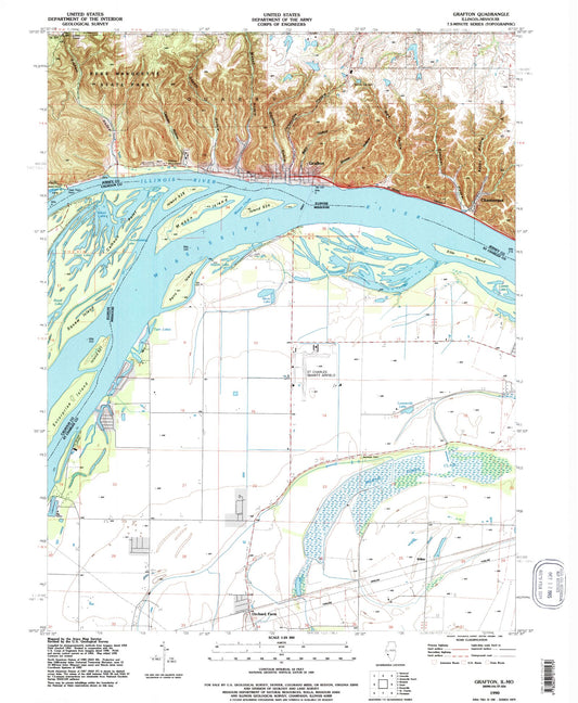 Classic USGS Grafton Illinois 7.5'x7.5' Topo Map Image