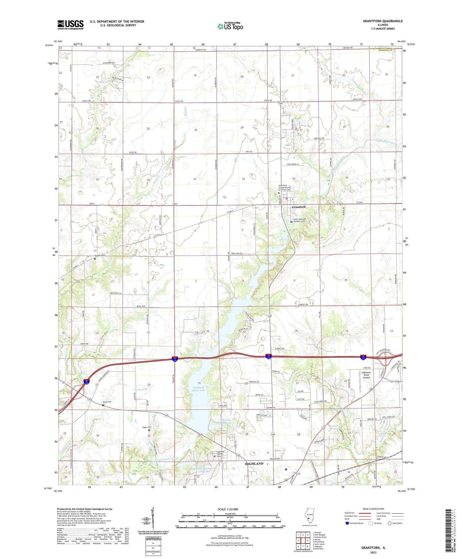 Grantfork Illinois US Topo Map Image