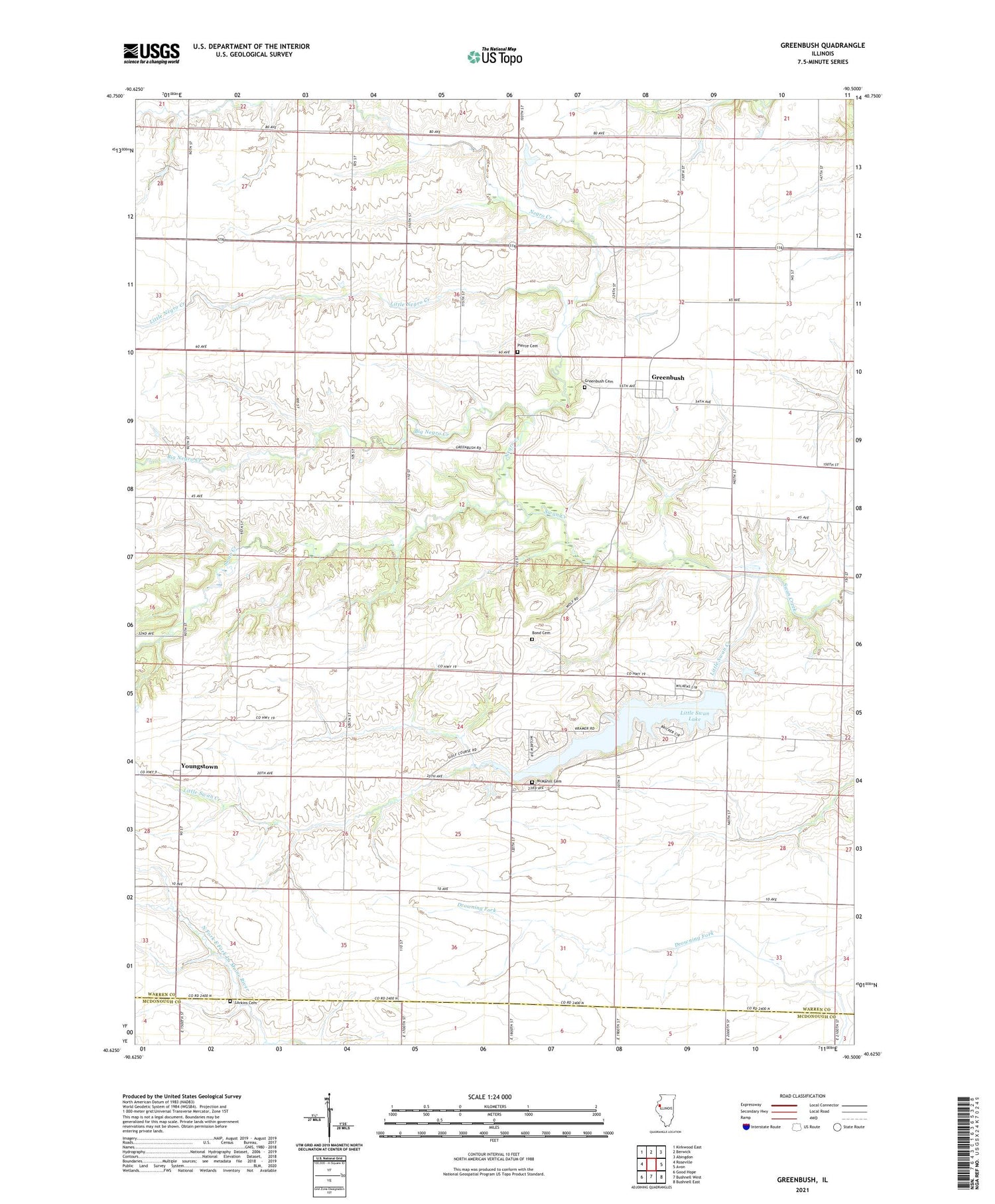 Greenbush Illinois US Topo Map Image
