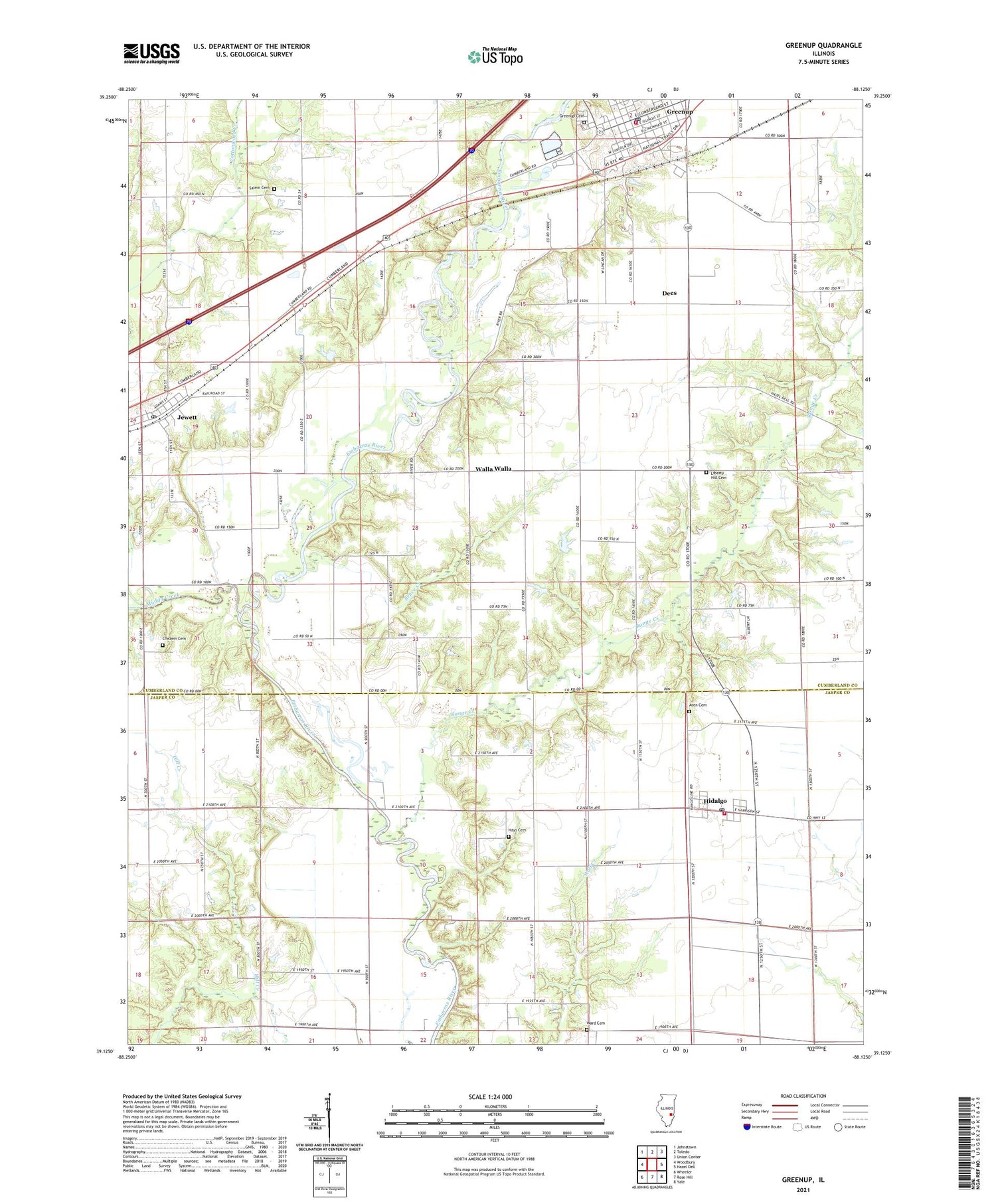Greenup Illinois US Topo Map Image