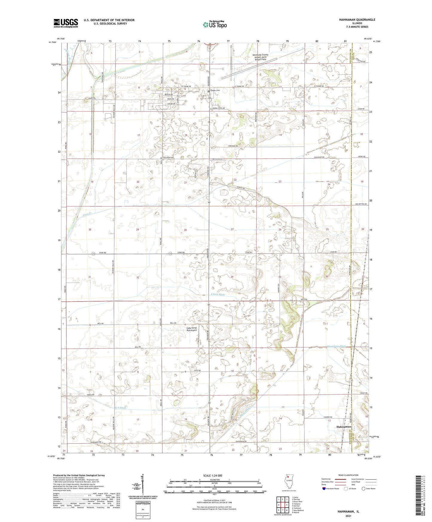 Hahnaman Illinois US Topo Map Image