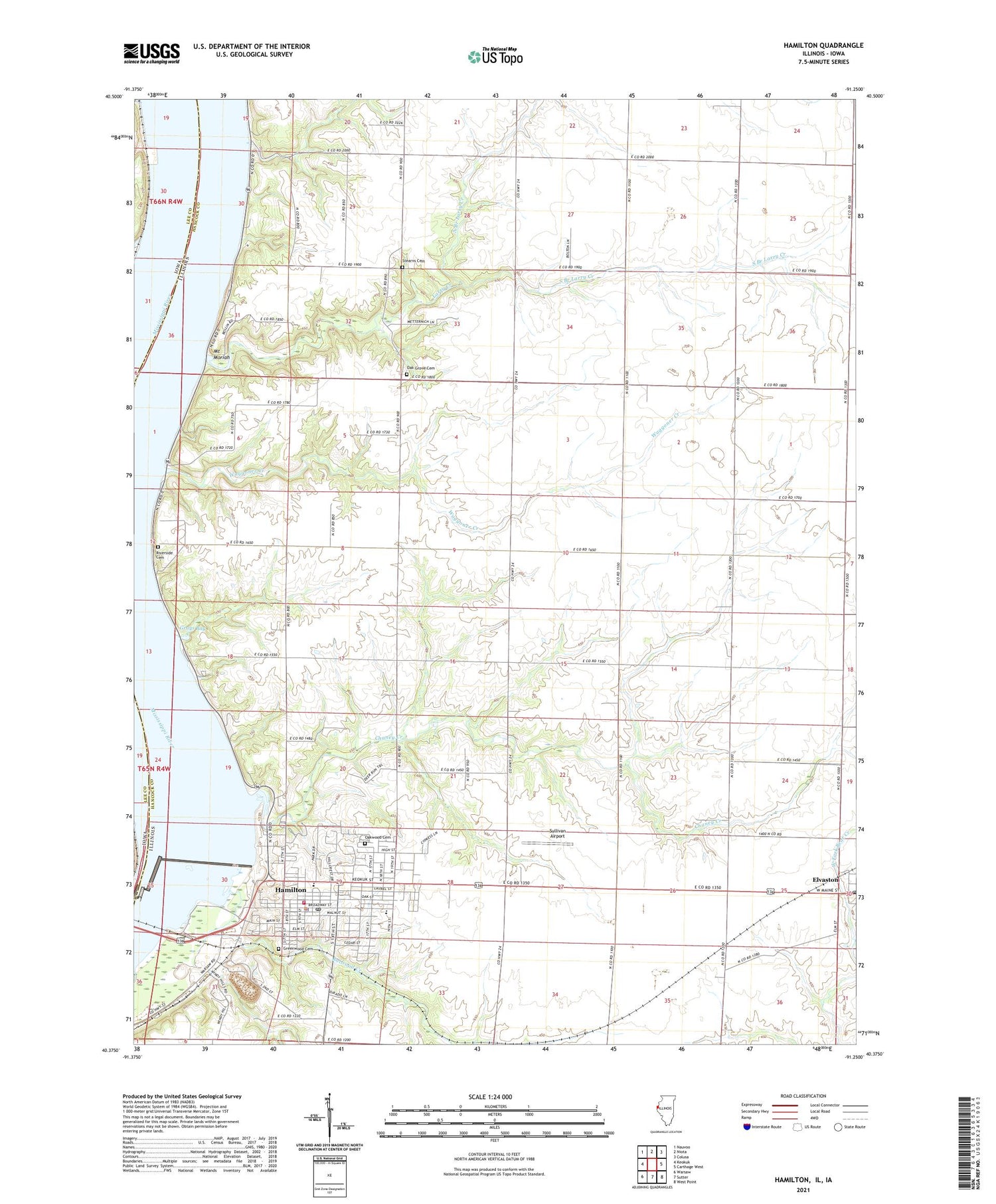 Hamilton Illinois US Topo Map Image