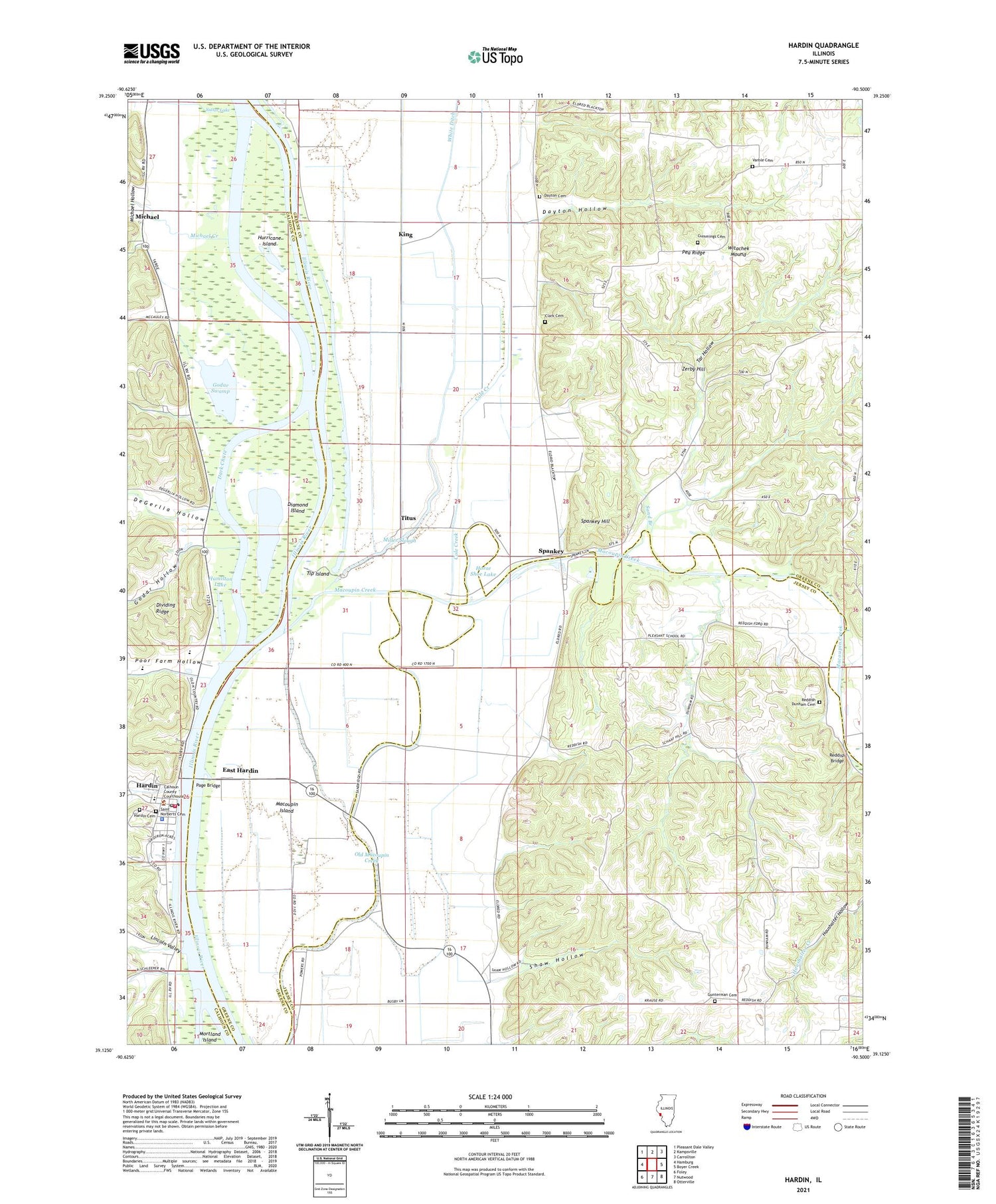 Hardin Illinois US Topo Map Image