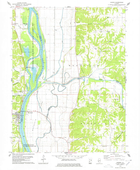 Classic USGS Hardin Illinois 7.5'x7.5' Topo Map Image