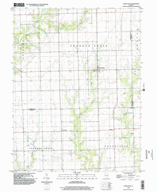 Classic USGS Hazel Dell Illinois 7.5'x7.5' Topo Map Image