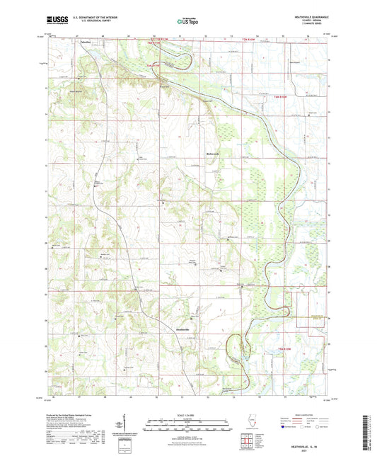 Heathsville Illinois US Topo Map Image
