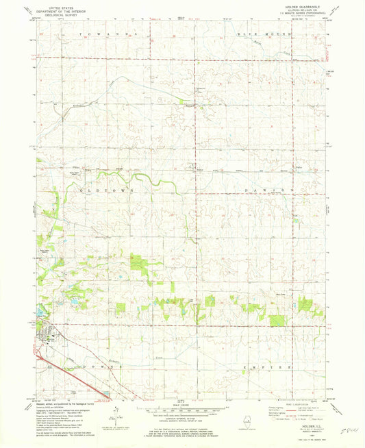 Classic USGS Holder Illinois 7.5'x7.5' Topo Map Image