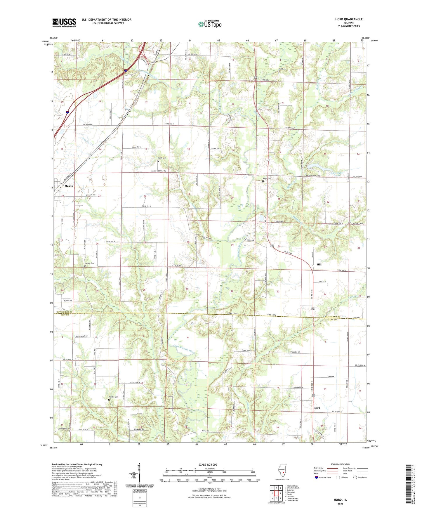 Hord Illinois US Topo Map Image