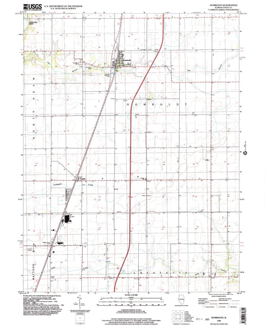 Classic USGS Humboldt Illinois 7.5'x7.5' Topo Map Image