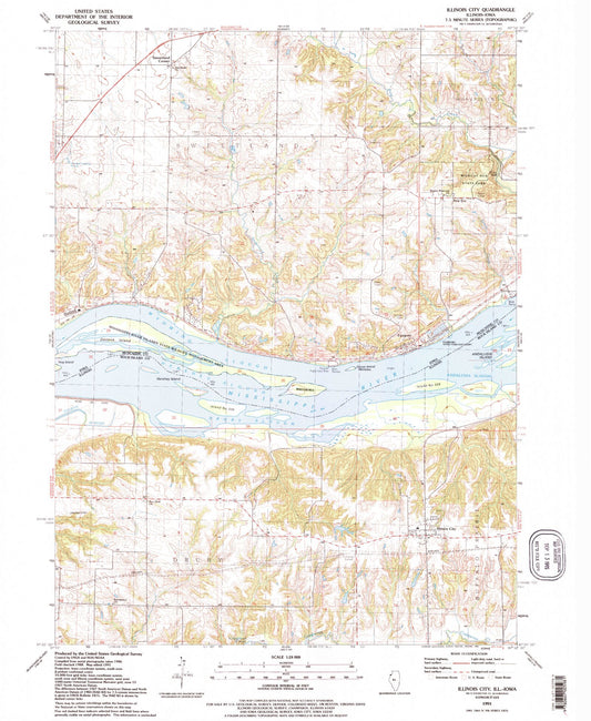 Classic USGS Illinois City Illinois 7.5'x7.5' Topo Map Image