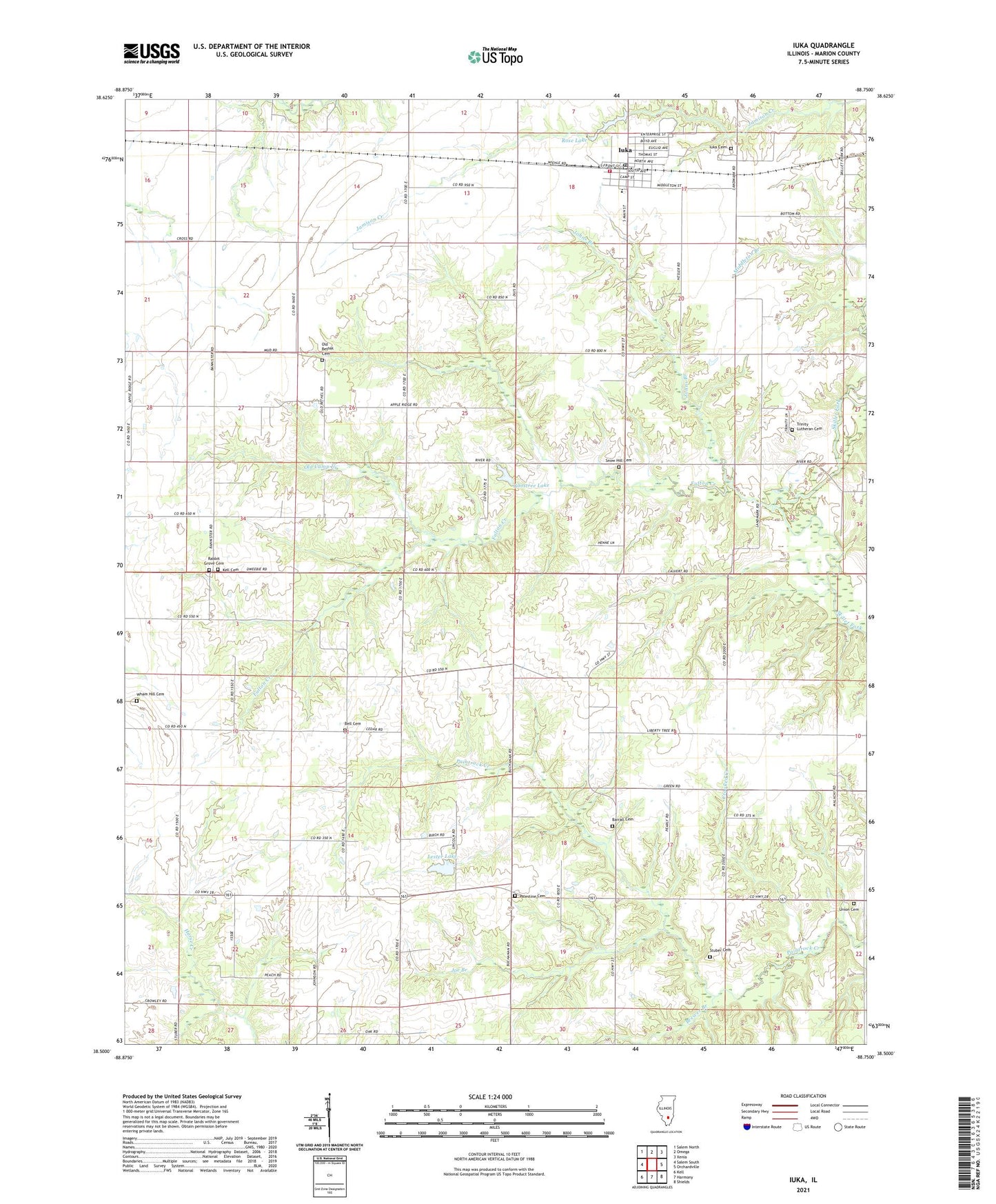 Iuka Illinois US Topo Map Image