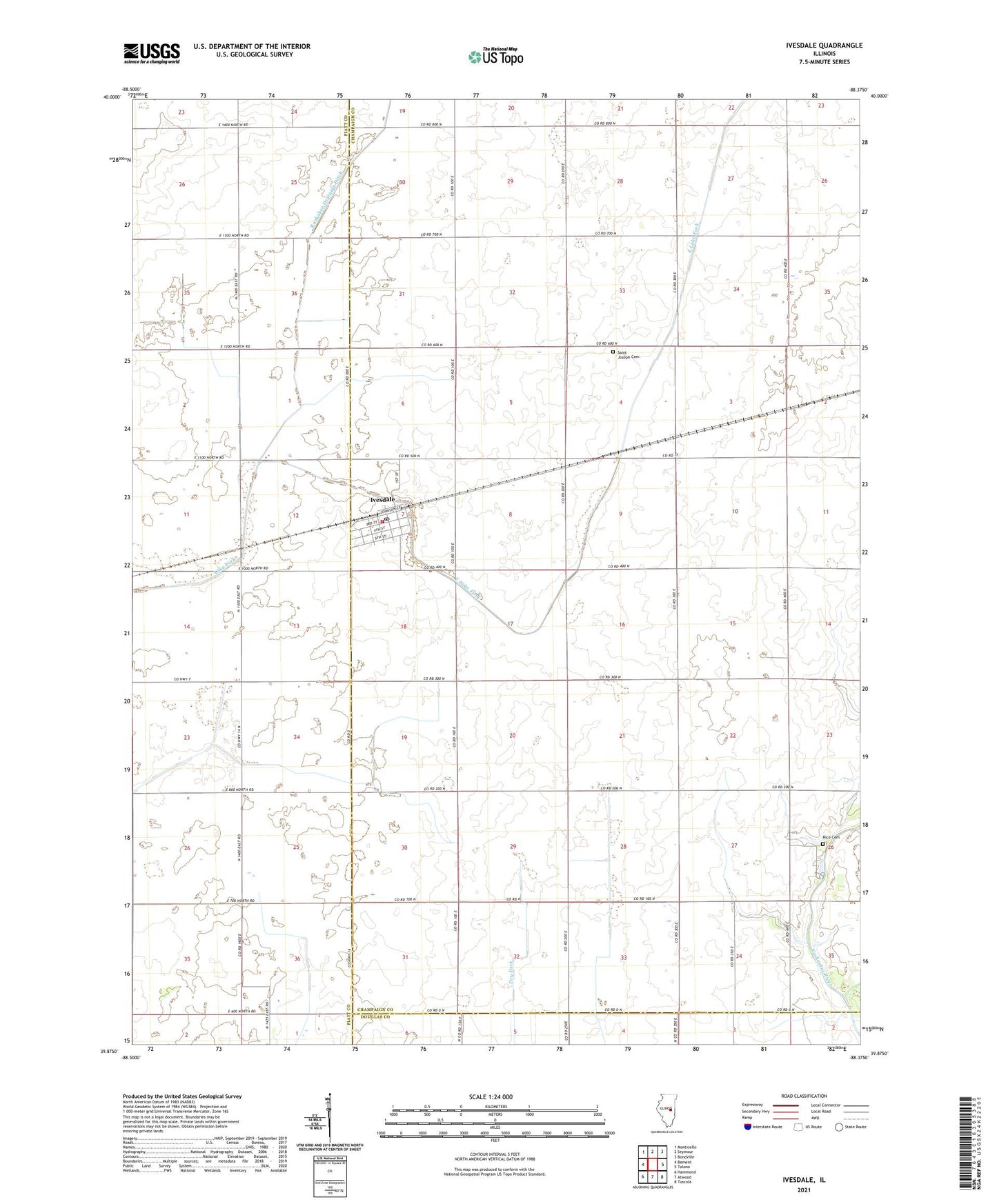 Ivesdale Illinois US Topo Map Image