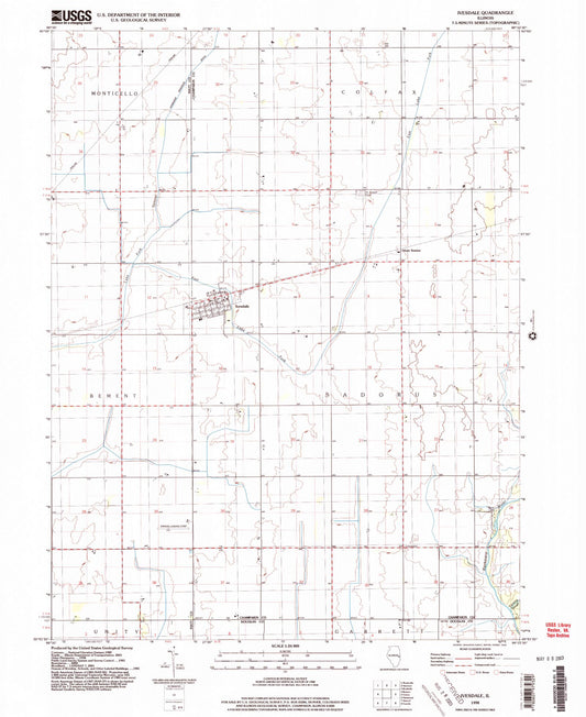 Classic USGS Ivesdale Illinois 7.5'x7.5' Topo Map Image