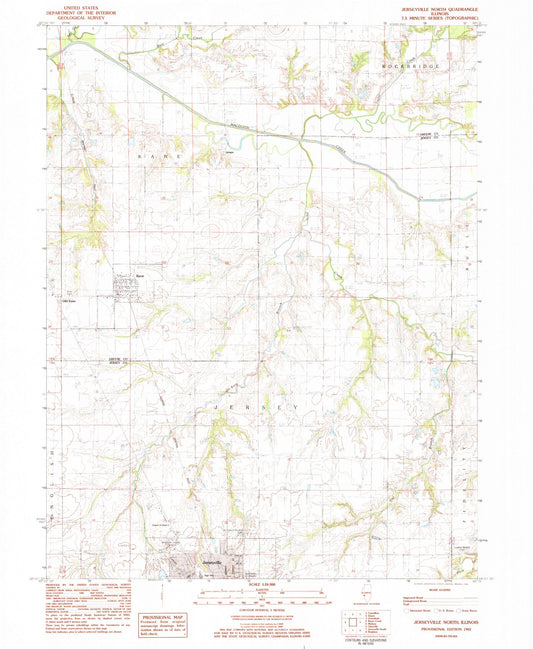 Classic USGS Jerseyville North Illinois 7.5'x7.5' Topo Map Image