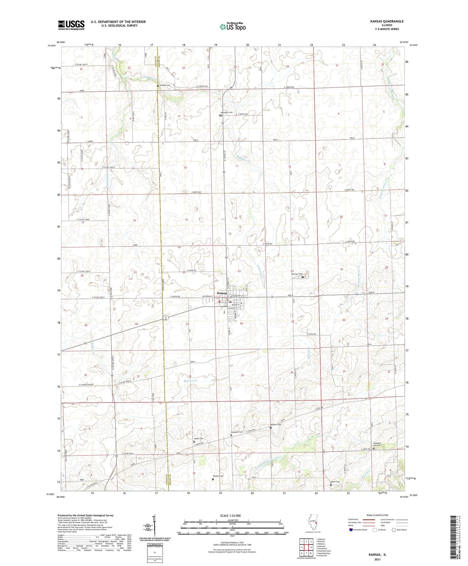 Kansas Illinois US Topo Map Image